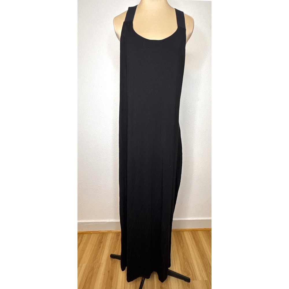Athleta Womens Dress Precidio Travel Maxi Racerback M Black Athleisure Minimal